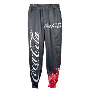 Coca Cola Coke Black White Red Womens Pants Soda Pop Joggers Lounger Running EUC